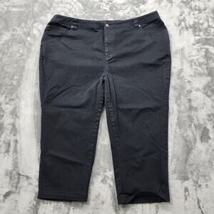 Venezia Jeans Womens 28 Black High Rise Crop Capri Tapered Stretch Denim Casual